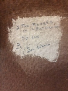 Two Figures in a Bathroom - verso